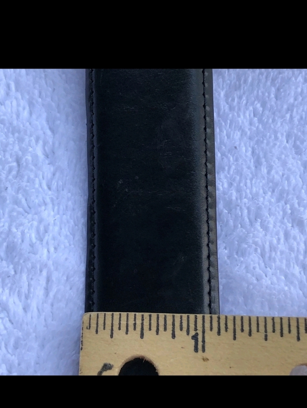 Coach Classic Black Leather Belt Sz.40"-42" & 1.25" W Unisex Silvertone Brass - Picture 5 of 13